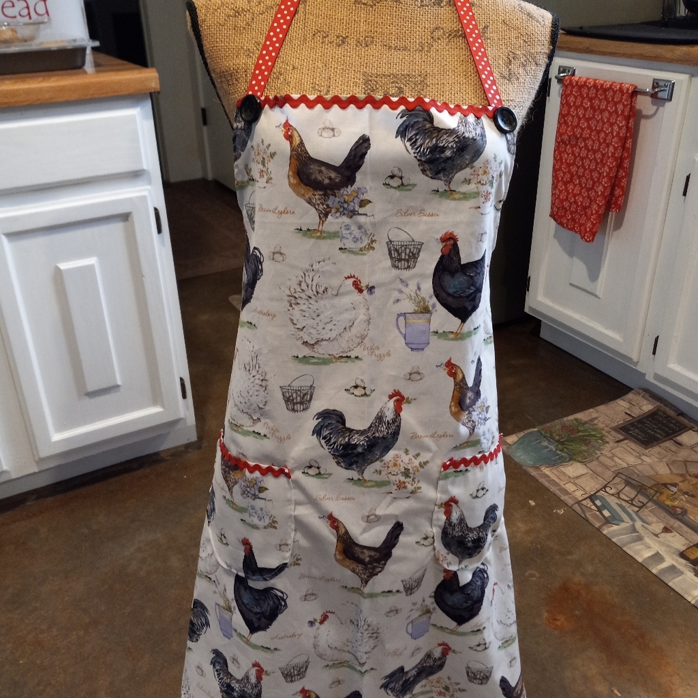 COPY - COPY - Farmhouse Chicken Print Apron